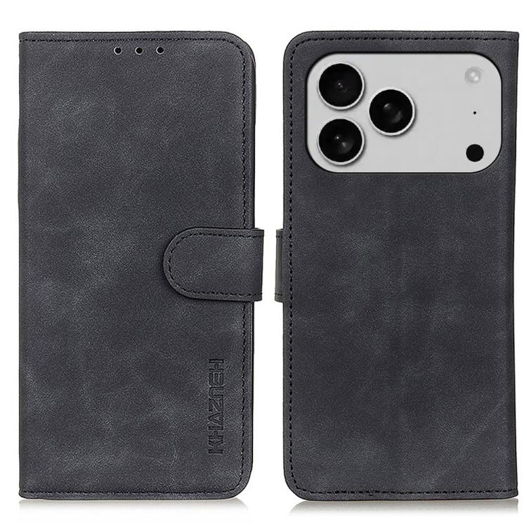 KHAZNEH Phone Case – Leather (iPhone 16e) For iPhone 18 Pro Max 17 Pro Max Black