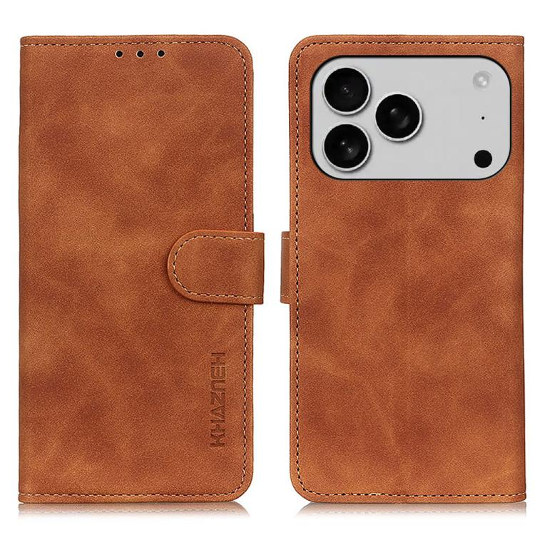 KHAZNEH Phone Case – Leather (iPhone 16e) For iPhone 18 Pro Max 17 Pro Max Brown