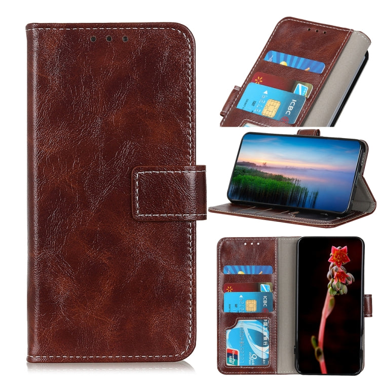 Retro Crazy Horse Texture Horizontal Flip Leather Phone Case – Card Slot, Flip, Leather, For iPhone 15 For iPhone 15 Brown