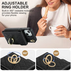 Rhombic Texture Card Bag Phone Case with Long Lanyard, For iPhone 13, For iPhone 12 / 12 Pro, For iPhone 12 Pro Max