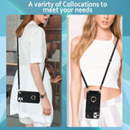 Rhombic Texture Card Bag Phone Case with Long Lanyard, For iPhone 11 Pro Max, For iPhone 11, For iPhone 11 Pro