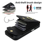 Rhombic Texture Card Bag Phone Case with Long Lanyard – Lanyard, Leather, TPU, For iPhone 17, For iPhone Air, For iPhone 15 Pro Max