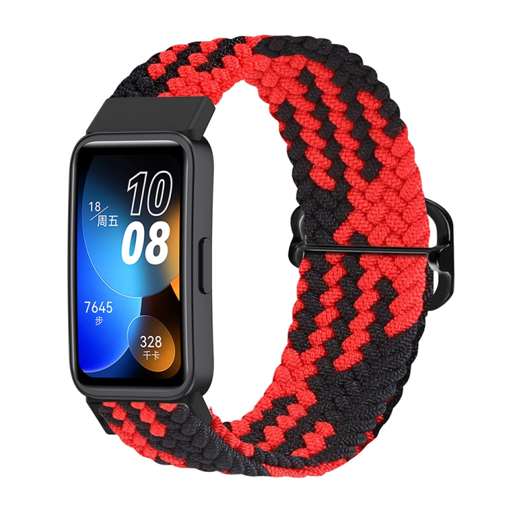Watch Band – Braided Nylon (Huawei Band 8) For Huawei Band 8 Red Black