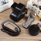 Full Body Magnetic Leather Camera Case Bag with Strap, Deluxe Edition, For Canon EOS R50, Deluxe Edition For Canon EOS R50, Deluxe Edition Black