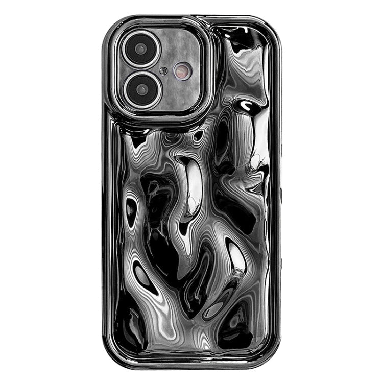 Electroplating Meteorite Texture TPU Phone Case, For iPhone 16 Plus,... For iPhone 16 Black
