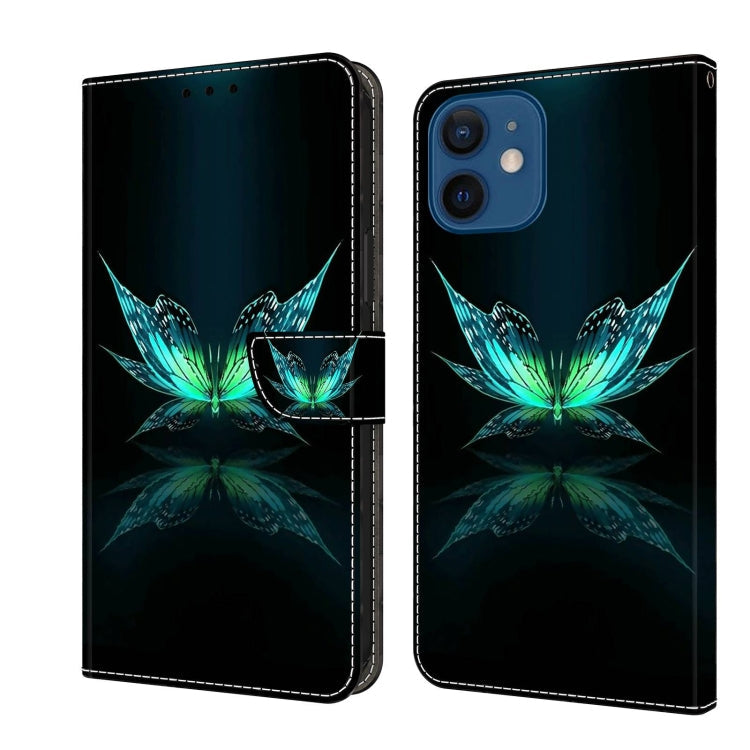 Crystal 3D Shockproof Protective Leather Phone Case, For iPhone 12 mini / 13 mini For iPhone 12 mini 13 mini Reflection Dutterfly