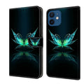 Crystal 3D Shockproof Protective Leather Phone Case, For iPhone 12 mini / 13 mini For iPhone 12 mini 13 mini Reflection Dutterfly