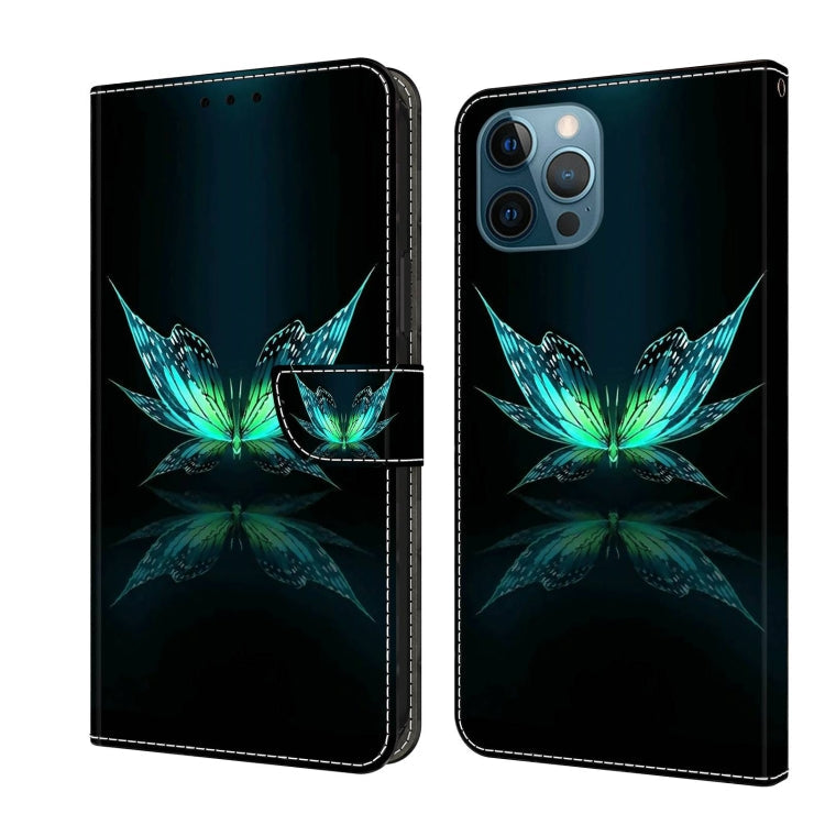 Crystal 3D Shockproof Protective Leather Phone Case – Shockproof, Card Slot, Leather, For iPhone 12 Pro Max / 13 Pro Max For iPhone 12 Pro Max 13 Pro Max Reflection Dutterfly