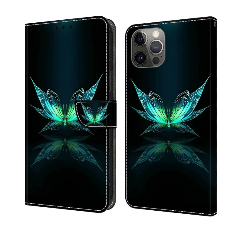 Crystal 3D Shockproof Protective Leather Phone Case, For iPhone 12 / 12 Pro For iPhone 12 12 Pro Reflection Dutterfly