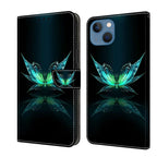 Crystal 3D Shockproof Protective Leather Phone Case, For iPhone 13 / 14 For iPhone 13 14 Reflection Dutterfly
