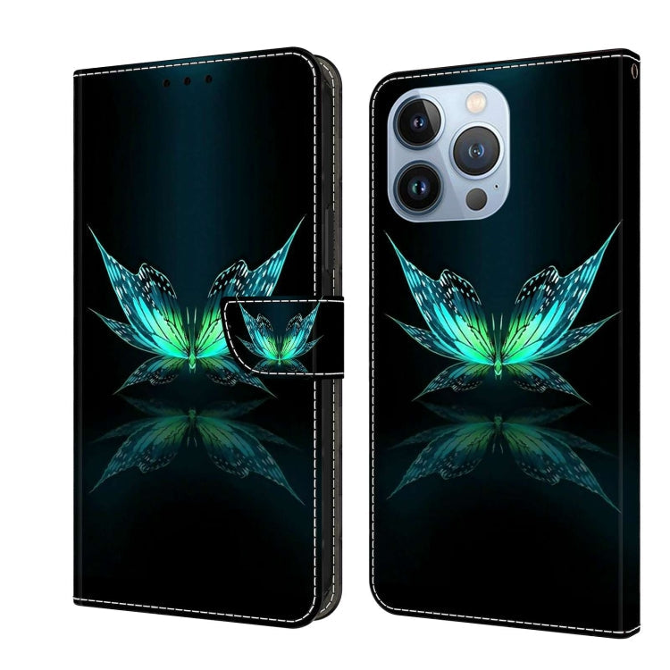 Crystal 3D Shockproof Protective Leather Phone Case – Shockproof, Card Slot, Leather, For iPhone 13 Pro For iPhone 13 Pro Reflection Dutterfly