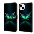 Crystal 3D Shockproof Protective Leather Phone Case, For iPhone 14 Plus For iPhone 14 Plus Reflection Dutterfly