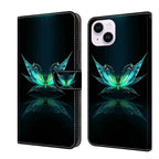 Crystal 3D Shockproof Protective Leather Phone Case, For iPhone 14 Plus For iPhone 14 Plus Reflection Dutterfly