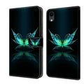 Crystal 3D Shockproof Protective Leather Phone Case, For iPhone XR For iPhone XR Reflection Dutterfly