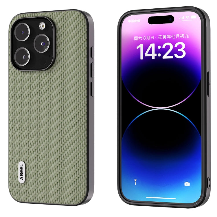 ABEEL Phone Case – Carbon Fiber Texture Protective Phone Case, For iPhone 15 Pro Max, For... For iPhone 15 Pro Green