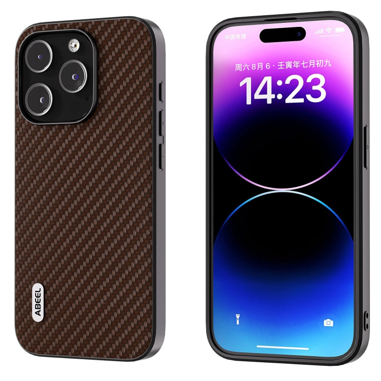ABEEL Phone Case – Carbon Fiber Texture Protective Phone Case, For iPhone 15 Pro Max, For... For iPhone 15 Dark Brown