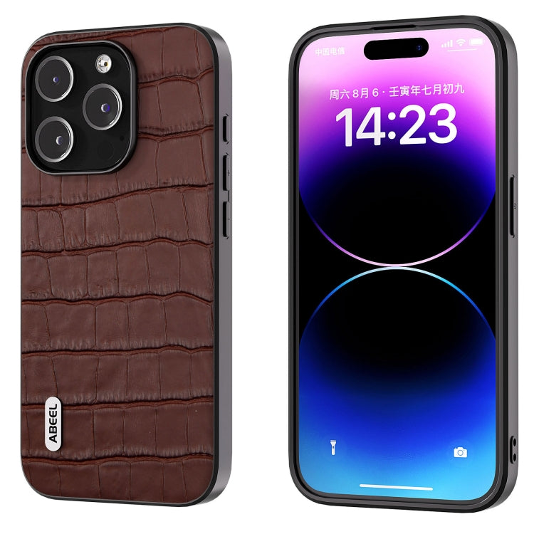 ABEEL Phone Case – Leather (iPhone 16 Pro Max) For iPhone 15 Pro Max Brown