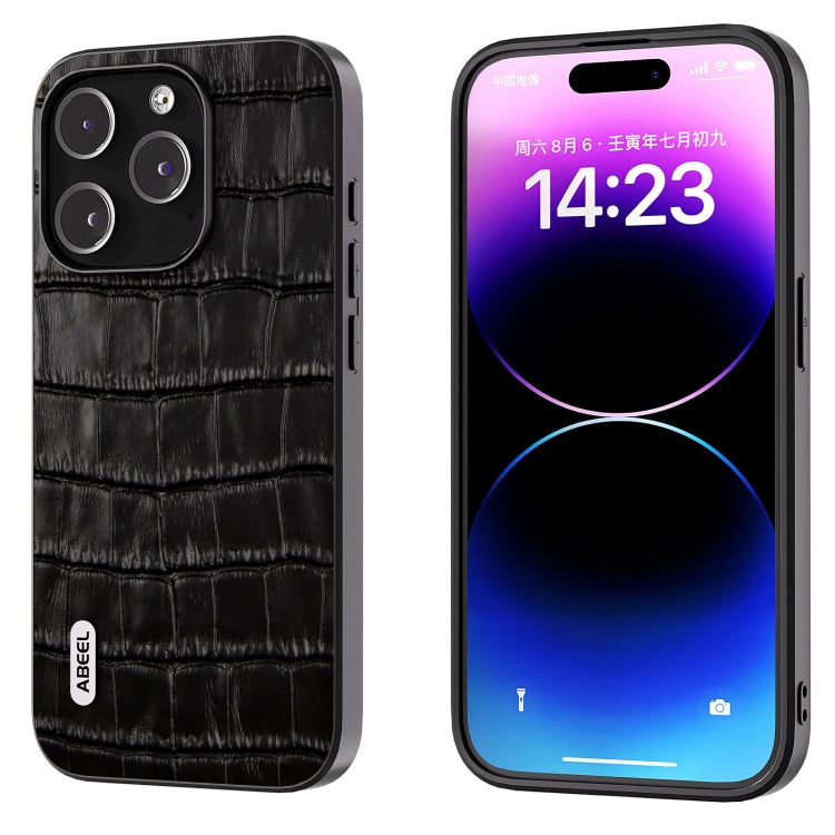 ABEEL Phone Case – Leather (iPhone 16 Pro Max) For iPhone 15 Pro Black