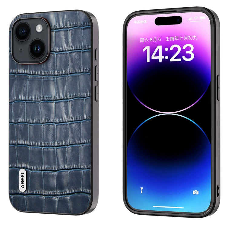 ABEEL Phone Case – Leather (iPhone 15 Plus) For iPhone 14 Blue