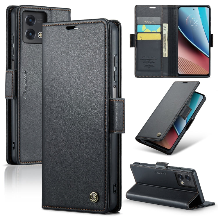 CaseMe 023 Butterfly Buckle Litchi Texture RFID Anti-theft Leather Phone Case – Card Slot, Leather, TPU, For Motorola Moto G Stylus 5G 2023