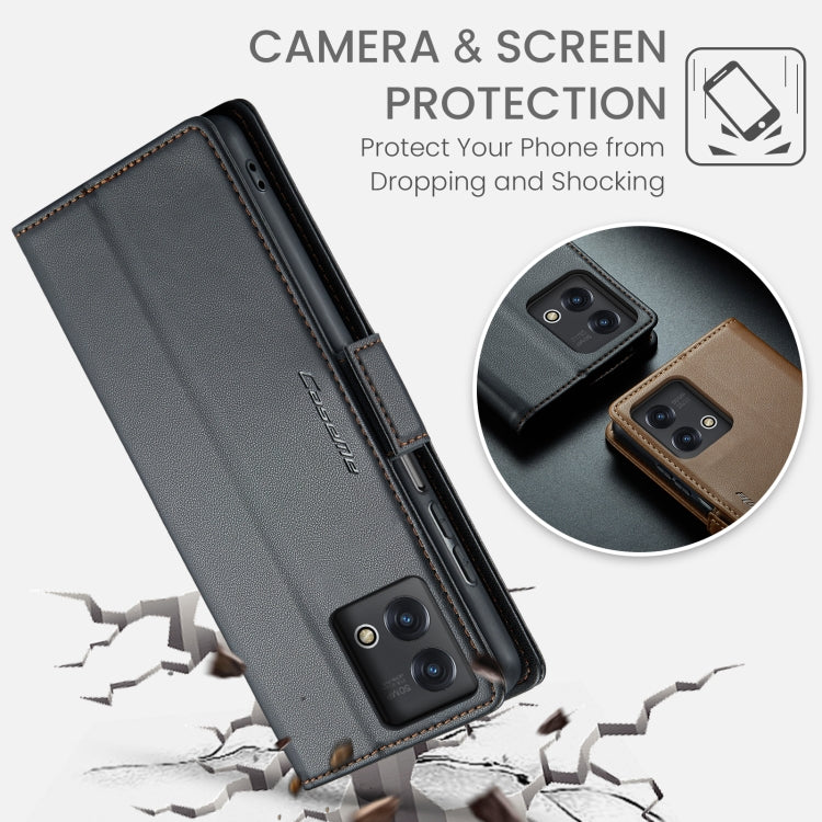 CaseMe 023 Butterfly Buckle Litchi Texture RFID Anti-theft Leather Phone Case – Card Slot, Leather, TPU, For Motorola Moto G Stylus 5G 2023
