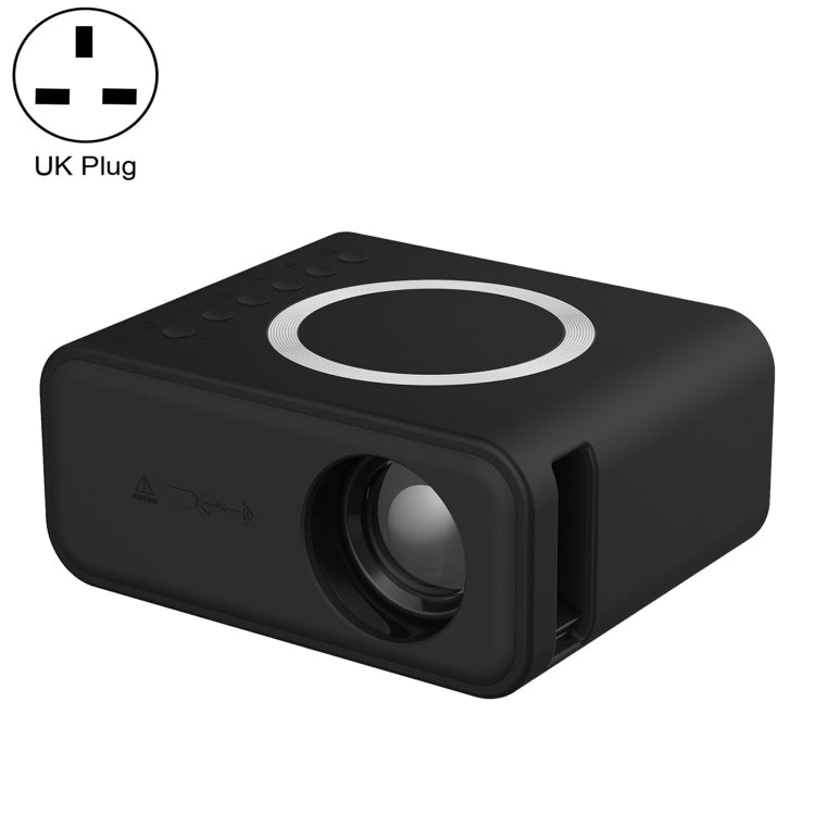 T300S 320x240 24ANSI Lumens Mini LCD Projector Supports Wired & Wireless Same Screen, US Plug, EU Plug, UK Plug, AU Plug – TPU UK Plug Black