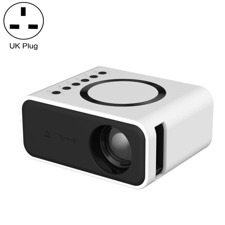 T300S 320x240 24ANSI Lumens Mini LCD Projector Supports Wired & Wireless Same Screen, US Plug, EU Plug, UK Plug, AU Plug – TPU UK Plug White