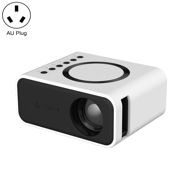 T300S 320x240 24ANSI Lumens Mini LCD Projector Supports Wired & Wireless Same Screen, US Plug, EU Plug, UK Plug, AU Plug – TPU AU Plug White