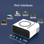 T300S 320x240 24ANSI Lumens Mini LCD Projector Supports Wired & Wireless Same Screen, US Plug, EU Plug, UK Plug, AU Plug