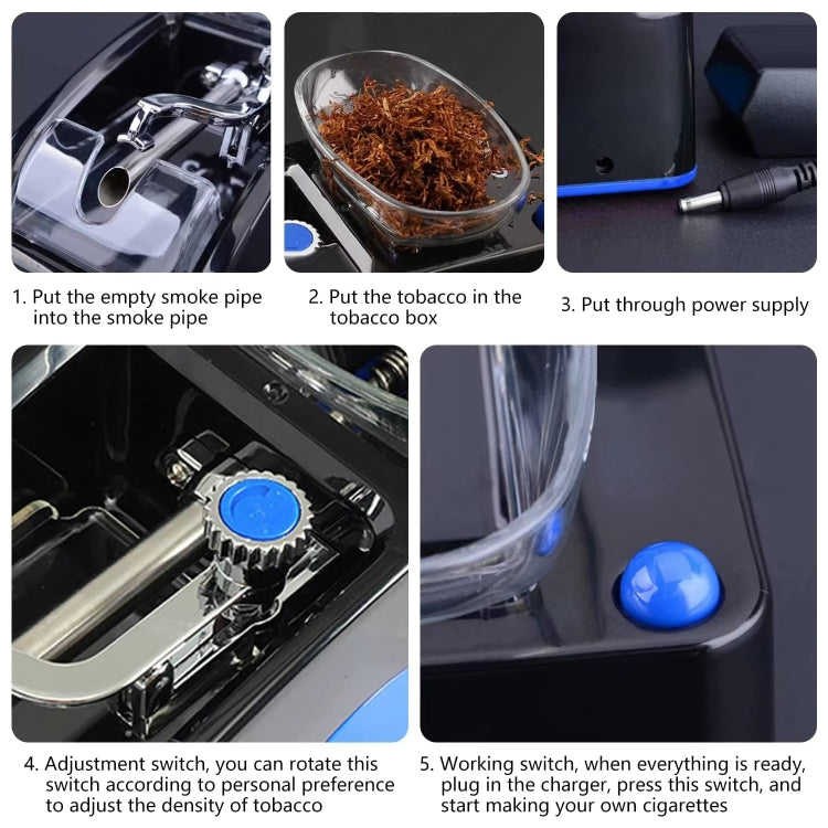 Automatic Electric Cigarette Rolling Machine Cigarette Injector Maker, Diameter: 6.5mm, EU Plug, US Plug – Durable Build, Easy to Use