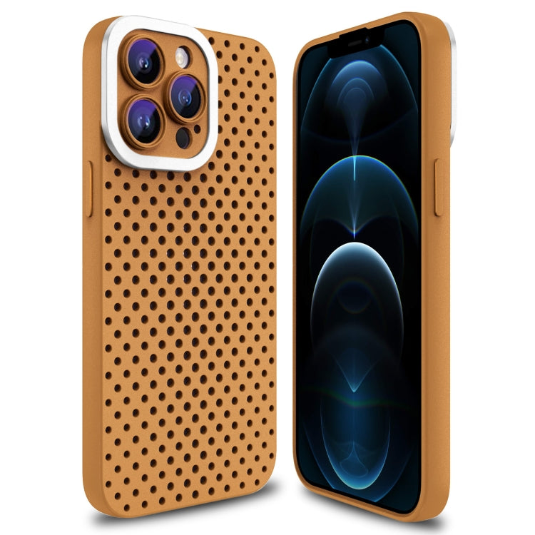 Hollow Heat Dissipation TPU Phone Case, For iPhone SE 2022 / 2020 / 8 /... For iPhone 12 Pro Max Brown