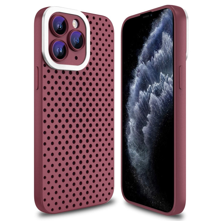Hollow Heat Dissipation TPU Phone Case, For iPhone SE 2022 / 2020 / 8 /... For iPhone 11 Pro Max Rose Red
