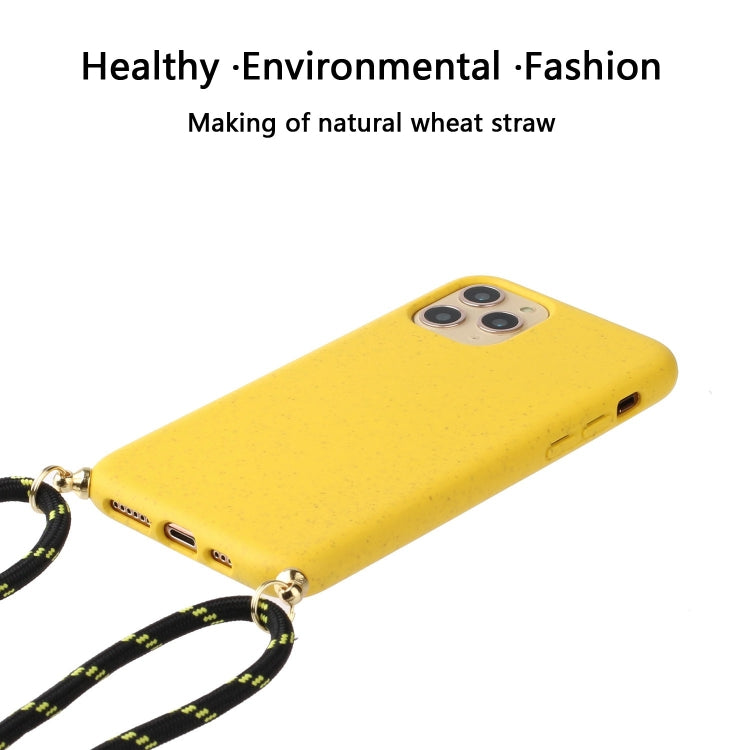 Wheat Straw Material + TPU Phone Case with Lanyard, For iPhone 15 Pro...
