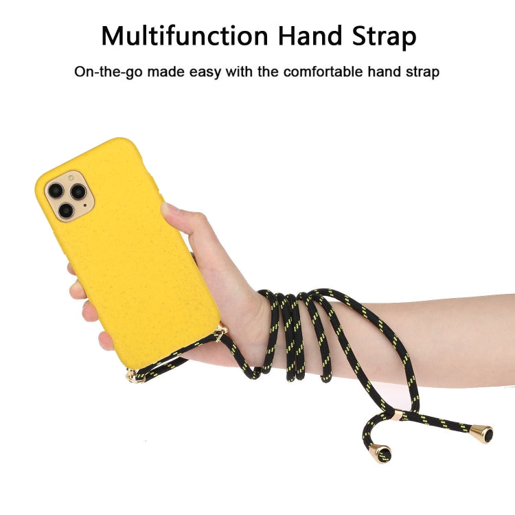 Wheat Straw Material + TPU Phone Case with Lanyard, For iPhone 15 Pro...