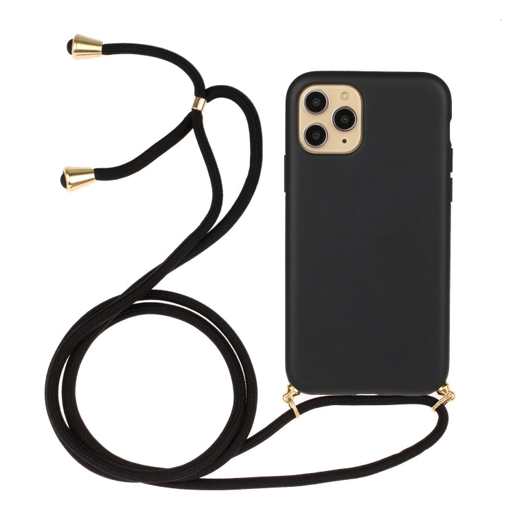 Wheat Straw Material + TPU Phone Case with Lanyard, For iPhone 15 Pro... For iPhone 15 Pro Max Black