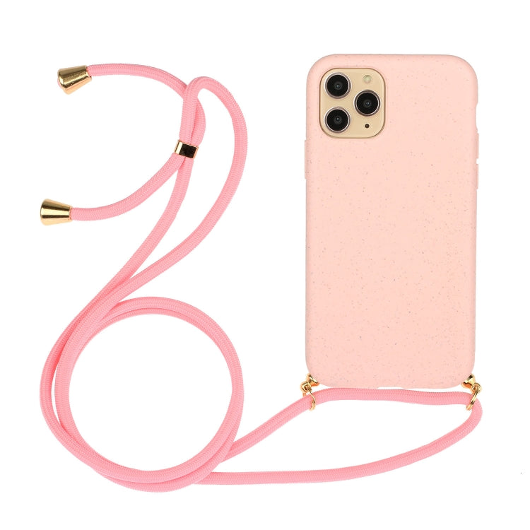Wheat Straw Material + TPU Phone Case with Lanyard, For iPhone 15 Pro... For iPhone 15 Pro Max Pink