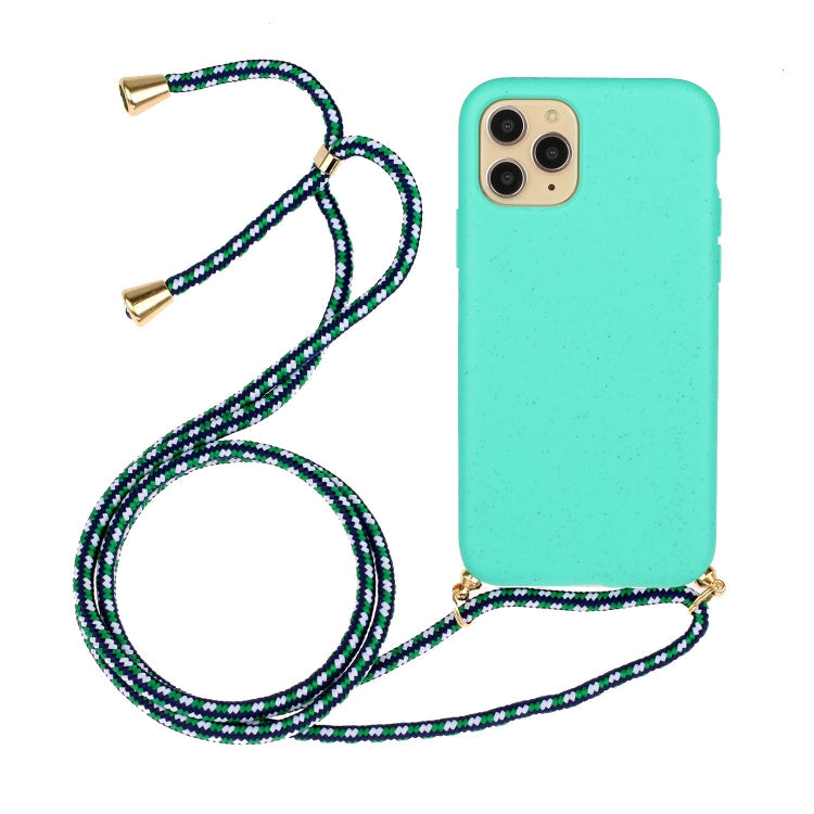 Wheat Straw Material + TPU Phone Case with Lanyard, For iPhone 15 Pro... For iPhone 15 Pro Green