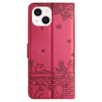 Cat Embossing Pattern Leather Phone Case with Lanyard, For iPhone 13, For iPhone 13 mini, For iPhone 12, For iPhone 12 Pro Max