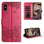 Cat Embossing Pattern Leather Phone Case with Lanyard, For iPhone XS Max, For iPhone X, For iPhone 7 Plus / 8 Plus For iPhone XS Max Red