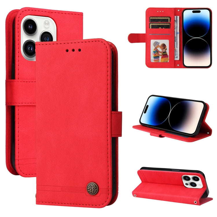Skin Feel Life Tree Leather Phone Case – Card Slot, Leather, TPU, For iPhone 16, For iPhone 15 Pro Max, For iPhone 15 Pro, For iPhone 15 Plus For iPhone 15 Pro Max Red