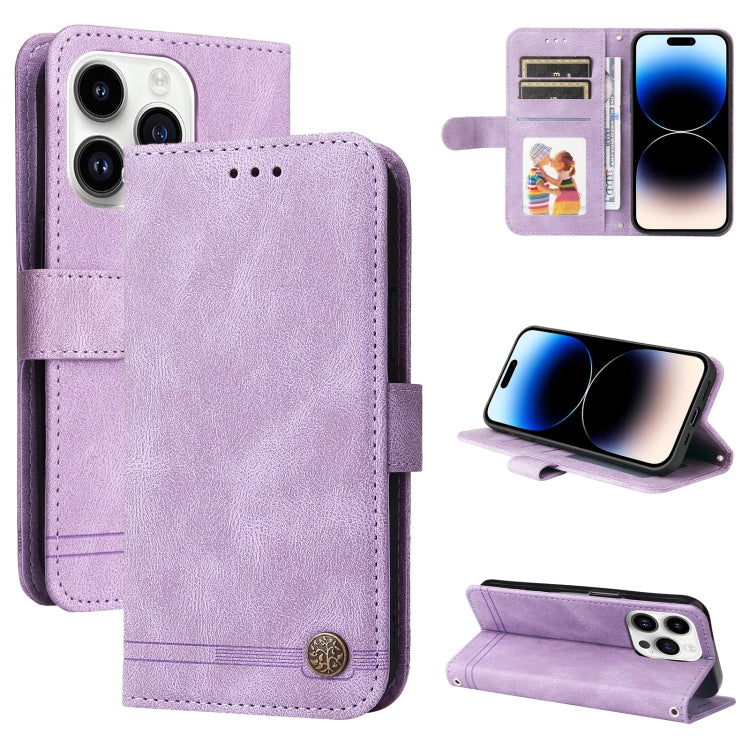 Skin Feel Life Tree Leather Phone Case – Card Slot, Leather, TPU, For iPhone 16, For iPhone 15 Pro Max, For iPhone 15 Pro, For iPhone 15 Plus For iPhone 15 Pro Max Purple