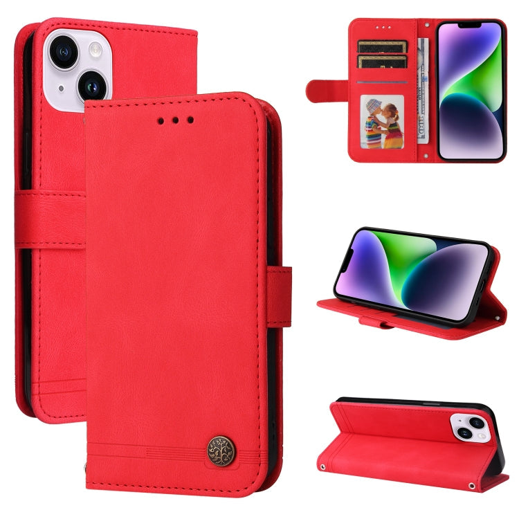Skin Feel Life Tree Leather Phone Case, For iPhone 15 For iPhone 15 Red
