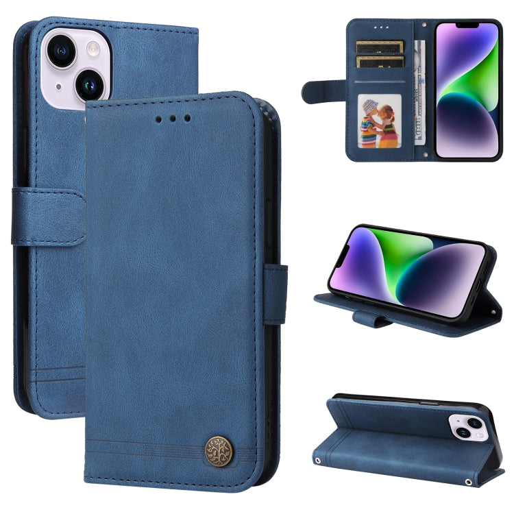 Skin Feel Life Tree Leather Phone Case – Card Slot, Leather, TPU, For iPhone 16, For iPhone 15 Pro Max, For iPhone 15 Pro, For iPhone 15 Plus For iPhone 15 Plus Blue