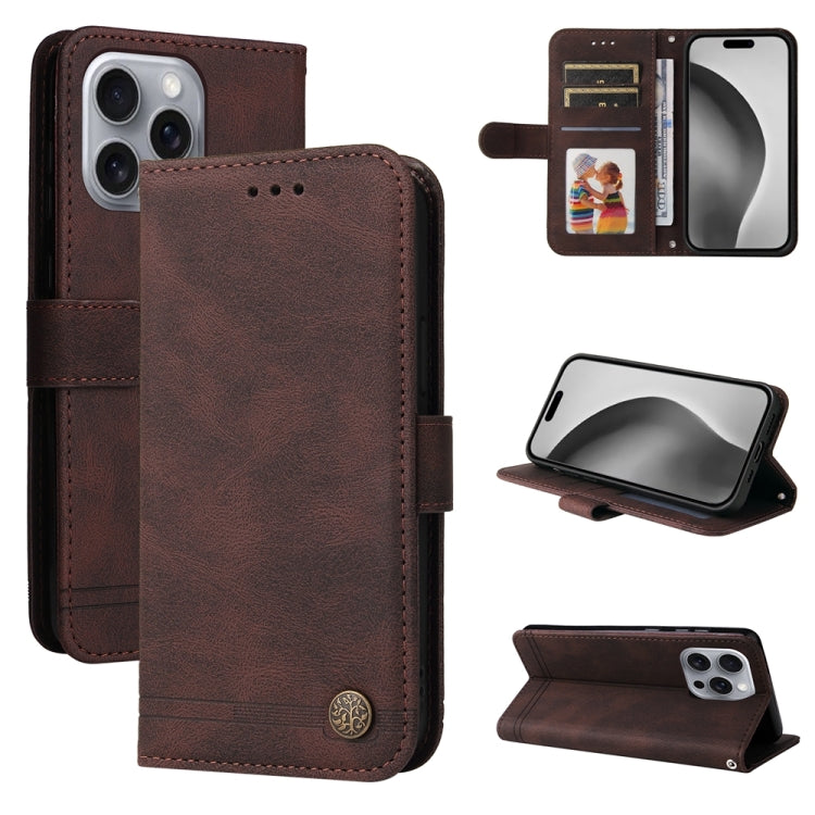 Skin Feel Life Tree Leather Phone Case – Card Slot, Leather, TPU, For iPhone Air, For iPhone 16 Pro Max, For iPhone 16 Pro, For iPhone 16 Plus For iPhone 16 Pro Max Brown