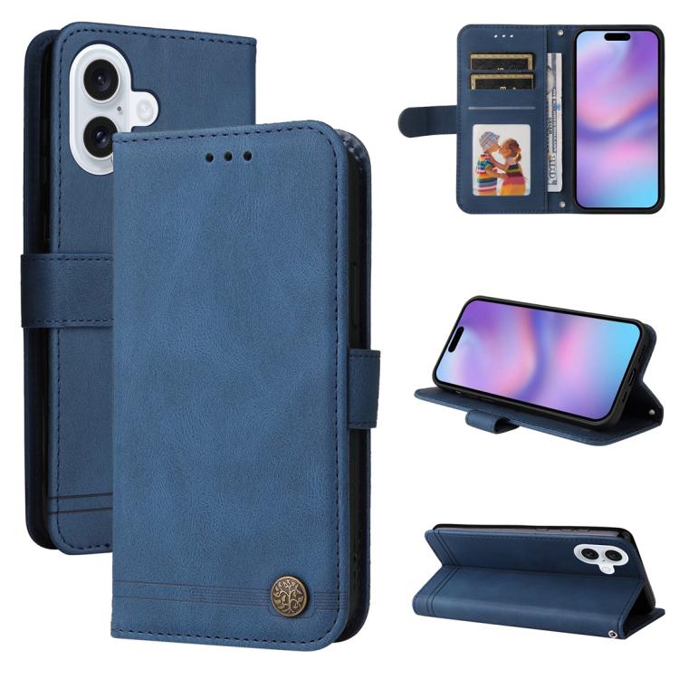 Skin Feel Life Tree Leather Phone Case – Card Slot, Leather, TPU, For iPhone 17e / 16e, For iPhone 17 Pro Max, For iPhone 17 Pro, For iPhone 17 For iPhone 17 Blue