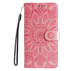 Embossed Sunflower Leather Phone Case, For iPhone 17e / 16e, For iPhone 17 Pro Max, For iPhone 17 Pro, For iPhone 17