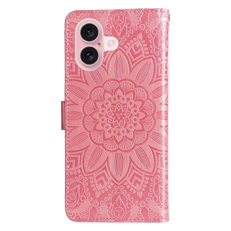 Embossed Sunflower Leather Phone Case – Wear-resistant, Card Slot, Kickstand, For iPhone 16, For iPhone 15 Pro Max, For iPhone 15 Pro, For iPhone 15 Plus
