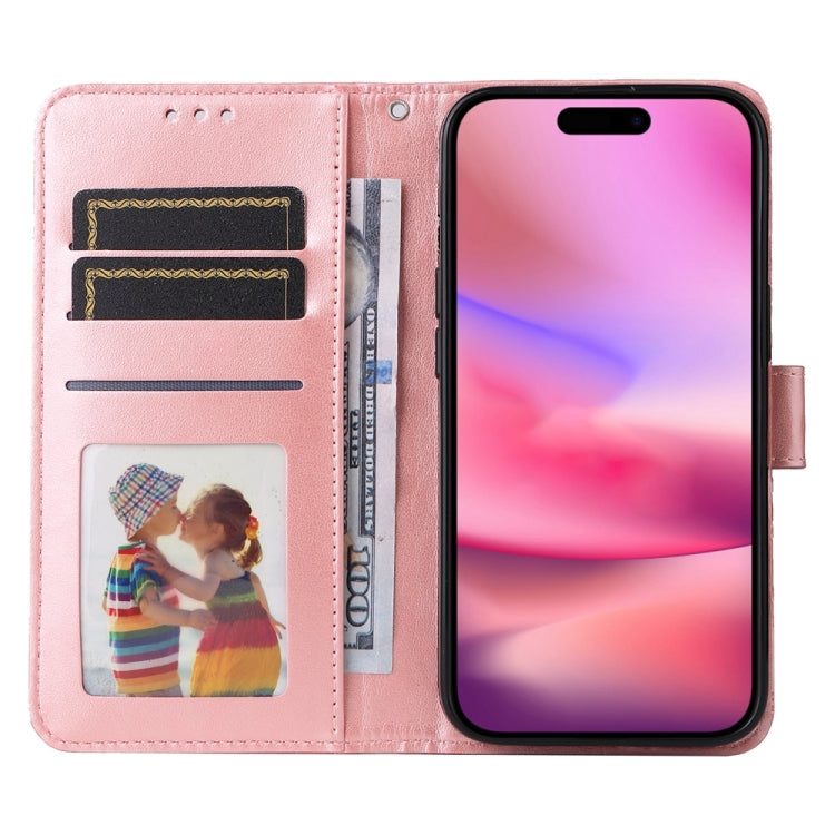 Embossed Sunflower Leather Phone Case – Wear-resistant, Card Slot, Kickstand, For iPhone 16, For iPhone 15 Pro Max, For iPhone 15 Pro, For iPhone 15 Plus