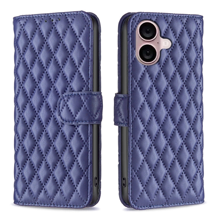 Diamond Lattice Wallet Flip Leather Phone Case, For iPhone 16, For iPhone 15 Pro Max, For iPhone 15 Pro, For iPhone 15 Plus For iPhone 16 Blue