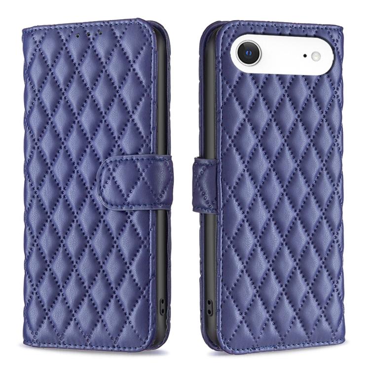 Diamond Lattice Wallet Flip Leather Phone Case, For iPhone Air, For iPhone 16 Pro Max, For iPhone 16 Pro, For iPhone 16 Plus For iPhone Air Blue